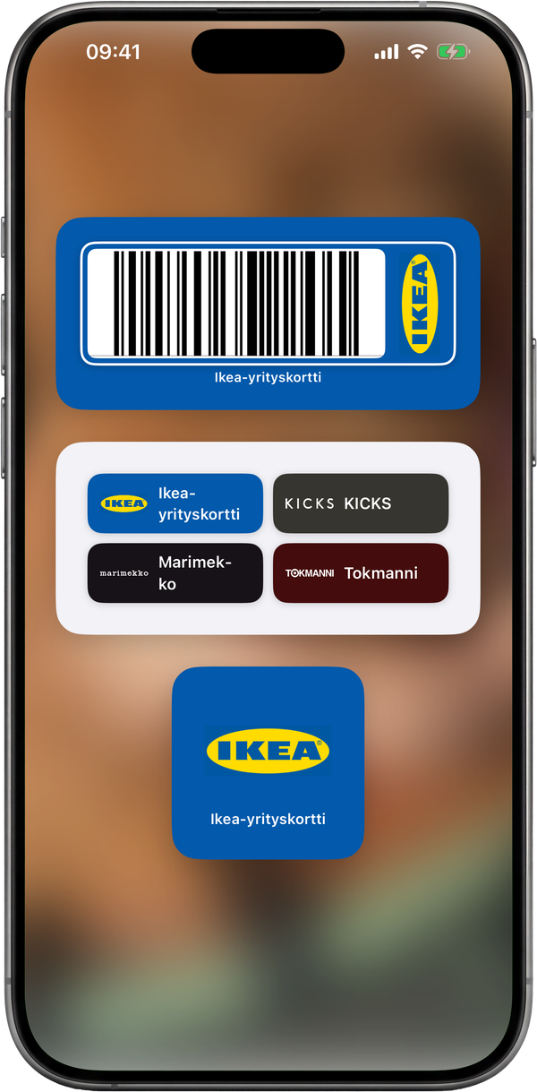 ShowCardsin koti- ja lukitusnäytön widgetit