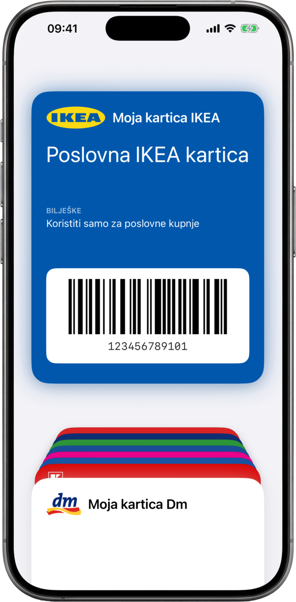 Kartica vjernosti dodana u Apple Wallet kao propusnica s barkodom