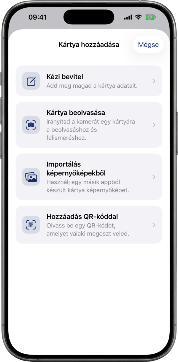 Olvass be bármilyen kártyát