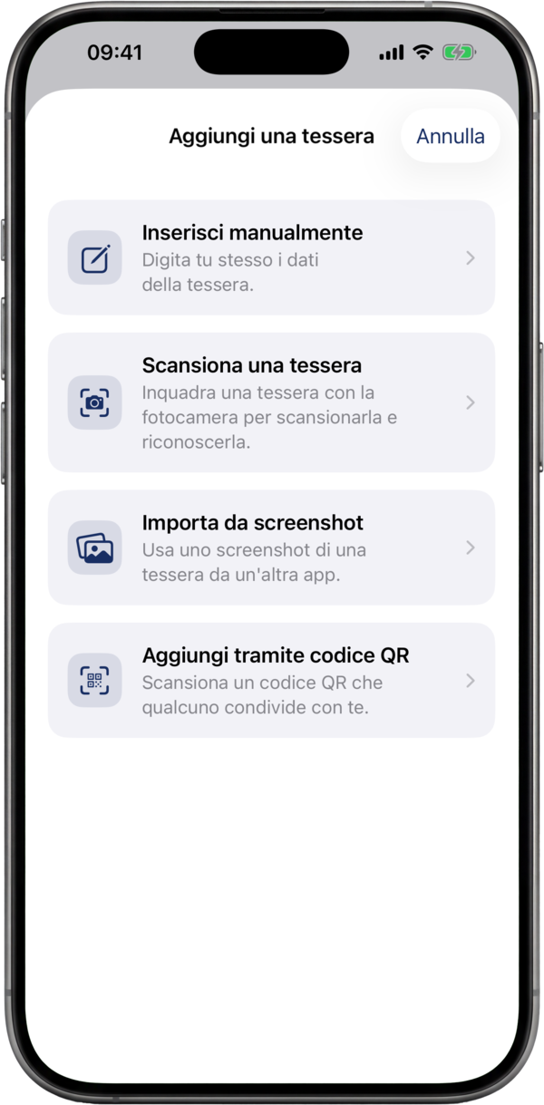 Scansiona qualsiasi carta