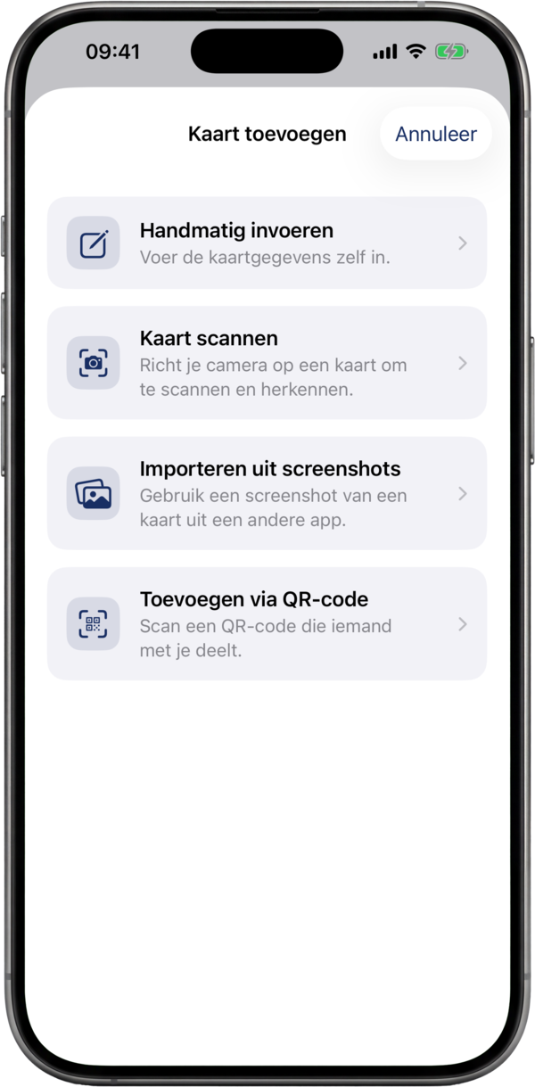 Scan elke kaart