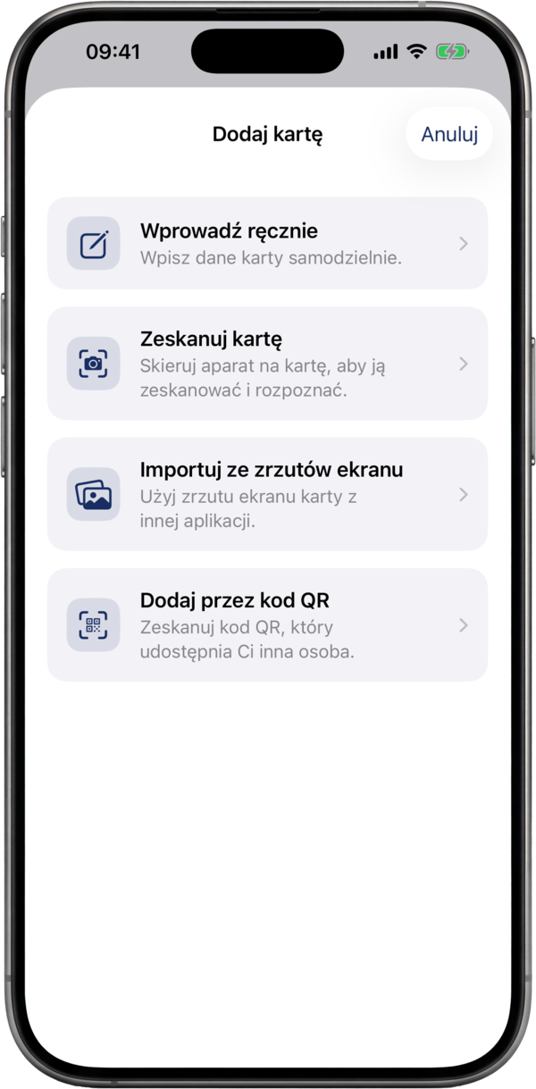 Zeskanuj dowolną kartę