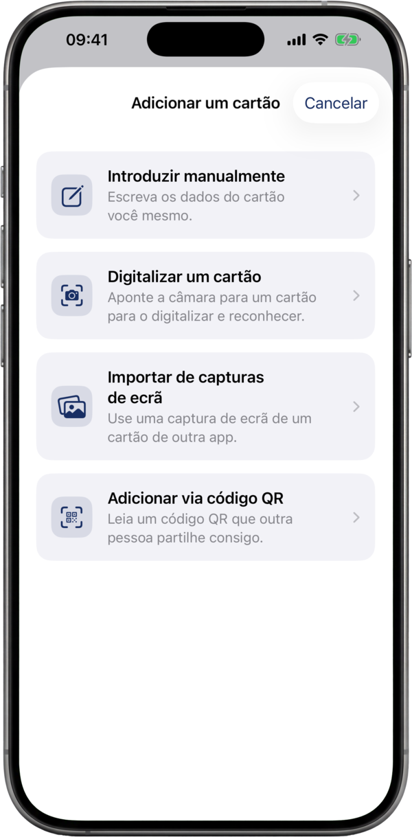 Digitalize qualquer cartão