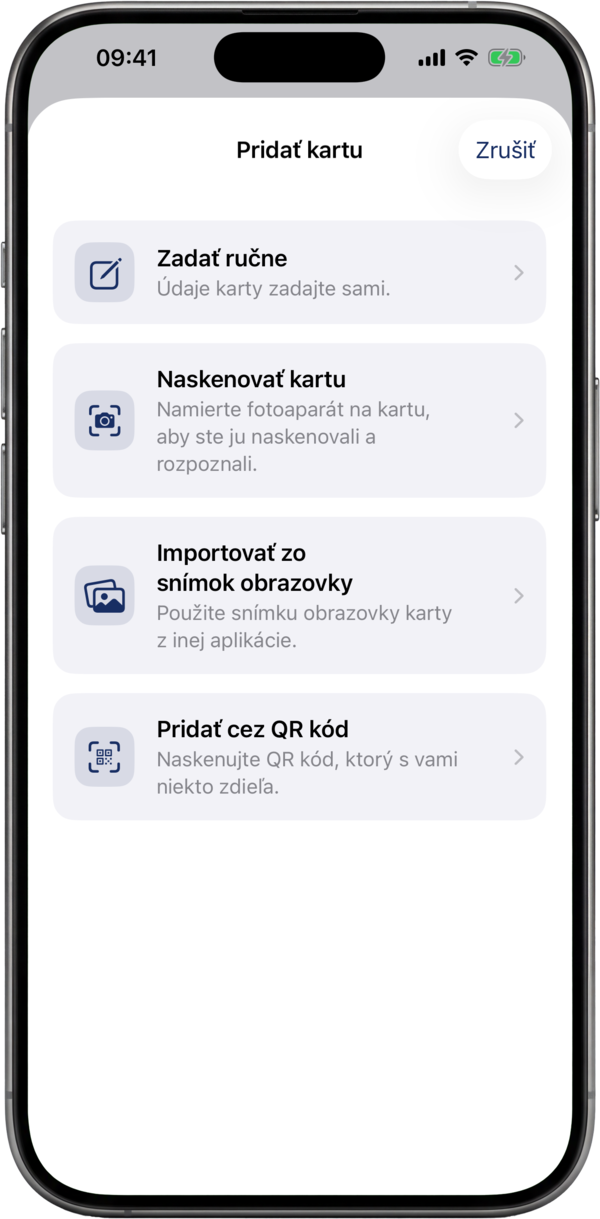 Naskenujte akúkoľvek kartu
